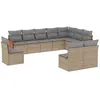 vidaXL Salon de jardin 11 pcs avec coussins beige résine tressée