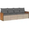 vidaXL Salon de jardin avec coussins 5 pcs beige résine tressée