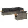 vidaXL Salon de jardin 8 pcs avec coussins gris résine tressée