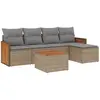 vidaXL Salon de jardin avec coussins 5 pcs beige résine tressée