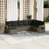 vidaXL Salon de jardin 8 pcs avec coussins gris résine tressée