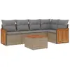 vidaXL Salon de jardin avec coussins 6 pcs beige résine tressée