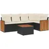 vidaXL Salon de jardin 5 pcs avec coussins noir résine tressée