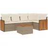 vidaXL Salon de jardin avec coussins 6 pcs beige résine tressée