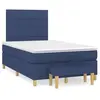 vidaXL Sommier à lattes de lit avec matelas bleu 120x190 cm tissu