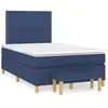 vidaXL Sommier à lattes de lit avec matelas bleu 120x190 cm tissu