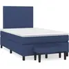 vidaXL Sommier à lattes de lit avec matelas bleu 120x190 cm tissu