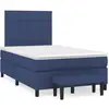 vidaXL Sommier à lattes de lit avec matelas bleu 120x190 cm tissu