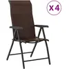 vidaXL Chaises pliables de jardin lot de 4 marron résine tressée