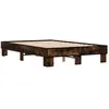 Cadre de lit chêne fumé 140x190 cm bois d'ingénierie et métal Vidaxl Smoked oak