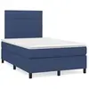 vidaXL Sommier à lattes de lit matelas et LED bleu 120x190 cm tissu