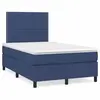 vidaXL Sommier à lattes de lit matelas et LED bleu 120x190 cm tissu