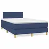 vidaXL Sommier à lattes de lit matelas et LED bleu 120x190 cm tissu