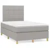 vidaXL Sommier à lattes de lit matelas LED gris clair 120x190 cm tissu