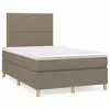 vidaXL Sommier à lattes de lit matelas et LED taupe 120x190 cm tissu