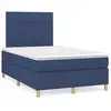 vidaXL Sommier à lattes de lit matelas et LED bleu 120x190 cm tissu