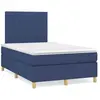 vidaXL Sommier à lattes de lit matelas et LED bleu 120x190 cm tissu