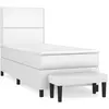 vidaXL Sommier à lattes de lit avec matelas blanc 120x190cm similicuir