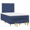 vidaXL Sommier à lattes de lit avec matelas bleu 120x190 cm tissu