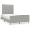 vidaXL Cadre de lit avec tête de lit gris clair 120x190 cm tissu