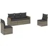 vidaXL Salon de jardin 6 pcs avec coussins gris résine tressée