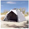 vidaXL Tente de plage 3 personnes gris libération rapide imperméable