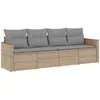 vidaXL Salon de jardin avec coussins 5 pcs beige résine tressée
