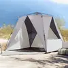 vidaXL Tente de plage 4 personnes gris libération rapide imperméable