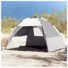 vidaXL Tente de plage 2 personnes gris libération rapide imperméable