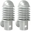 vidaXL Appliques murales d'extérieur et capteurs 2pcs acier inoxydable