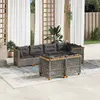 vidaXL Salon De Jardin Avec Coussins 7 Pcs Gris Résine Tressée