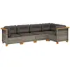 vidaXL Salon de jardin 5 pcs avec coussins gris résine tressée