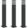vidaXL Lampadaires d'extérieur avec capteur 3 pcs noir 80 cm aluminium