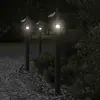 vidaXL Lampadaires d'extérieur 3 pcs noir 80 cm acier inoxydable