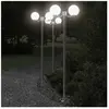 vidaXL Lampadaires d'extérieur 3 pcs argenté 215 cm acier inoxydable