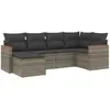 vidaXL Salon de jardin avec coussins 7 pcs gris résine tressée