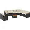vidaXL Salon de jardin 12 pcs avec coussins noir résine tressée