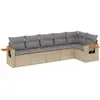 vidaXL Salon de jardin avec coussins 7 pcs beige résine tressée