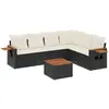 vidaXL Salon de jardin 6 pcs avec coussins noir résine tressée