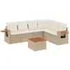 vidaXL Salon de jardin avec coussins 6 pcs beige résine tressée