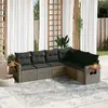 vidaXL Salon de jardin 6 pcs avec coussins gris résine tressée