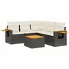 vidaXL Salon de jardin 5 pcs avec coussins noir résine tressée