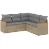 vidaXL Salon de jardin avec coussins 6 pcs beige résine tressée