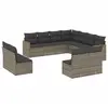 vidaXL Salon de jardin avec coussins 12 pcs gris résine tressée