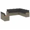 vidaXL Salon de jardin 9 pcs avec coussins gris résine tressée
