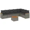 vidaXL Salon de jardin avec coussins 7 pcs gris résine tressée