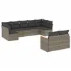 vidaXL Salon de jardin 9 pcs avec coussins gris résine tressée