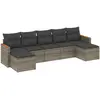 vidaXL Salon de jardin avec coussins 7 pcs gris résine tressée