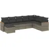 vidaXL Salon de jardin 8 pcs avec coussins gris résine tressée