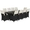 vidaXL Ensemble de bistro de jardin 11 pcs coussins noir poly rotin